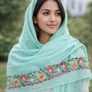 Floral Embroidered Scarf